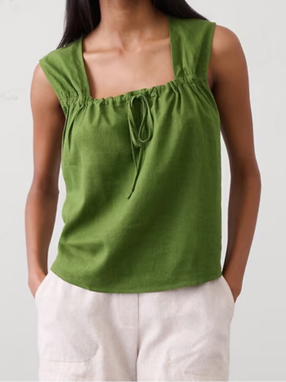 Green Linen Top from Banana Republic
